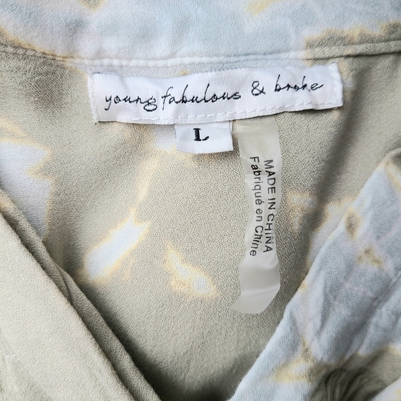 Young Fabulous & Broke Tan Blue Tie Dye Blouse - Picture 12 of 12